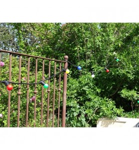 Rêvenergie - Guirlande guinguette extérieure lumineuse LED 20 ampoules B22 Multicolore 10m