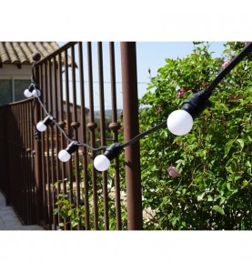Rêvenergie - Guirlande guinguette extérieure lumineuse 20 ampoules B22 Blanc 10m