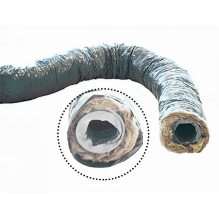 Unelvent - 813920 - Gaine souple isolée ECOSOFT, isolation 25 mm, zéro phtalate, D 80 mm, long 6 m