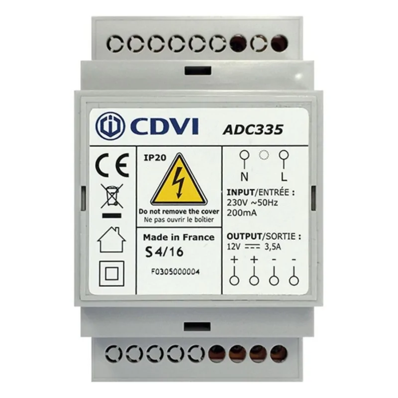 CDVI - ADC335 - ALIMENTATION 12VDC - 3,5A