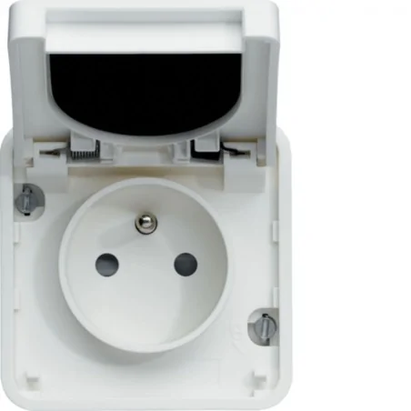 Hager - WNA100B - cubyko PC 2P+T assoc. blanc IP55