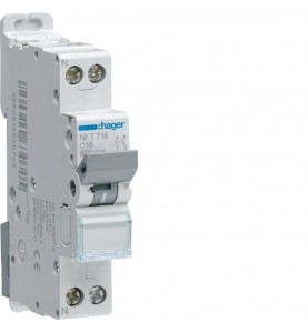 Hager - NGT720 -Disjoncteur modulaire 1P+N 6-10kA D-20A 1m