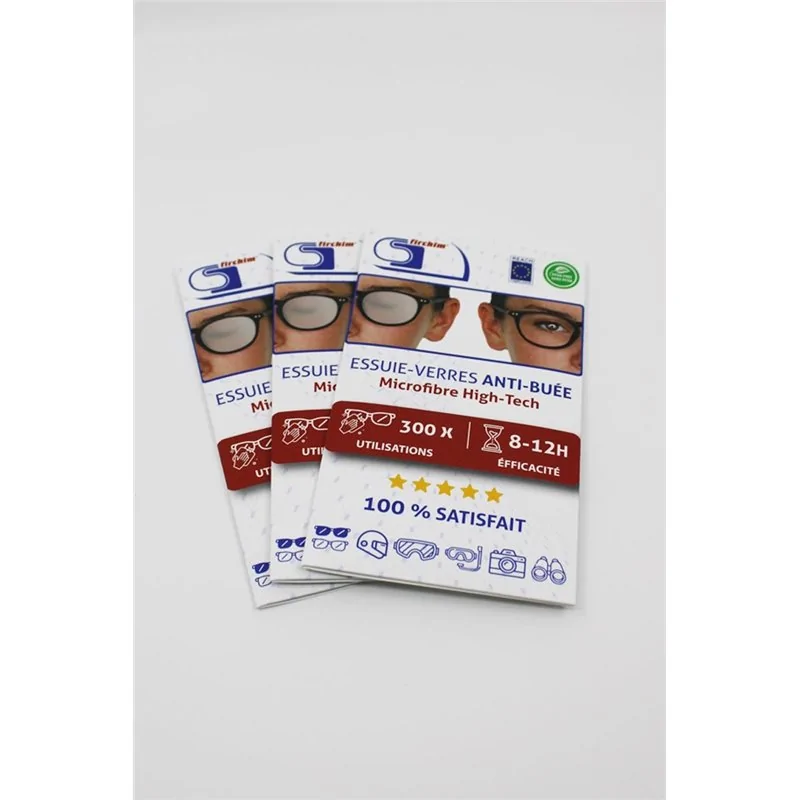 FIRCHIM - LINGETTE ESSUIE-VERRE ANTI-BUEE X3