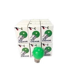 Lot de 18 ampoules vertes B22 Incassables avec culot en fer