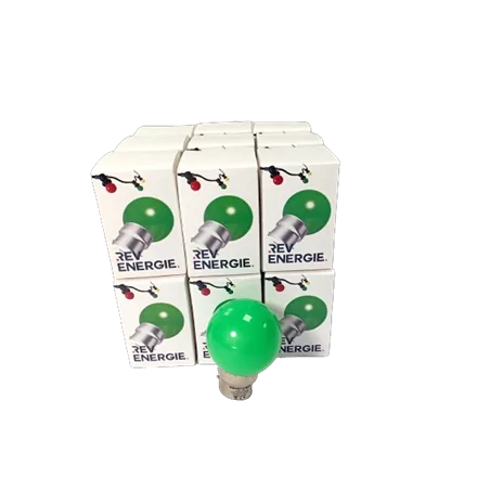 Lot de 18 ampoules vertes B22 Incassables avec culot en fer