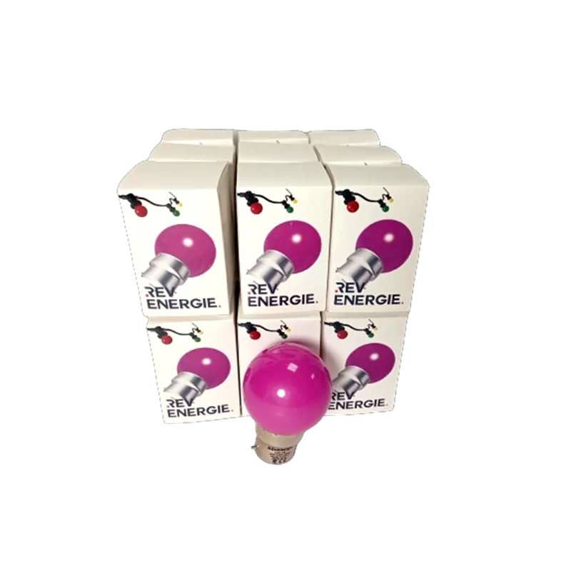 Lot de 18 ampoules roses B22 Incassables avec culot en fer