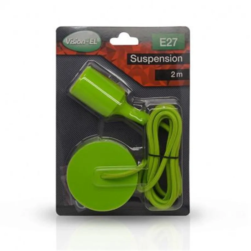SUSPENSION BUTTERFLY E27 DOUILLE SILICON + CABLE 2M VERT