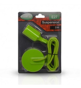 SUSPENSION BUTTERFLY E27 DOUILLE SILICON + CABLE 2M VERT