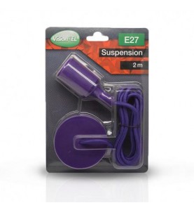 SUSPENSION BUTTERFLY E27 DOUILLE SILICON + CABLE 2M VIOLET