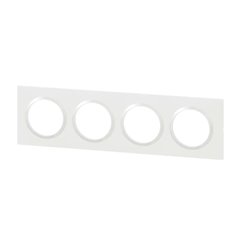 Legrand - 600804 - Plaque carree dooxie 4 postes finition Blanc