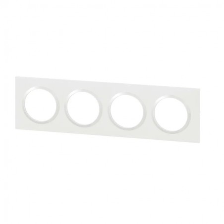 Legrand - 600804 - Plaque carree dooxie 4 postes finition Blanc