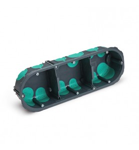 Tradeforce - Boite d'appareillage etanche a l'air RE 2020 3 postes diam67-68 prof 40mm