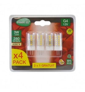 AMPOULE LED G4 3W 4000K BLISTER X 4
