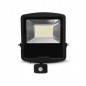 PROJECTEUR LED NOIR + DÉTECTEUR 100W 4000K IP65 GARANTIE 5 ANS