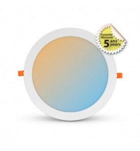 PLAFONNIER LED SLIMY BLANC Ø300 24W CCT GARANTIE 5 ANS