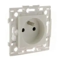 Arnould - 60131 -Prise 2P+T blanc lumière bornes auto fixation vis