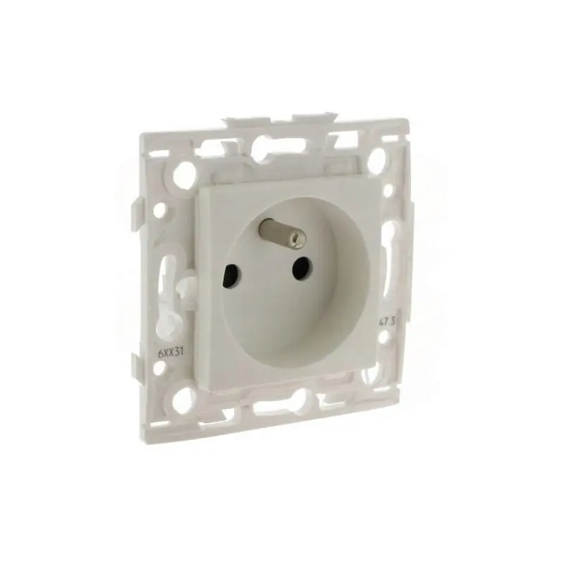 Arnould - Prise 2P+T blanc lumière bornes auto fixation vis