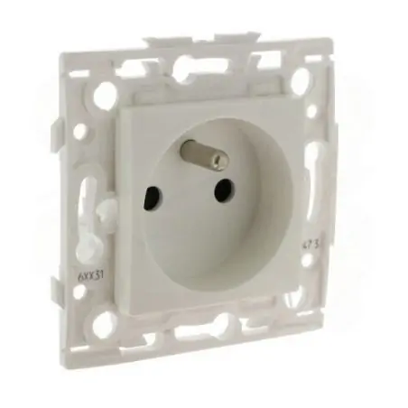 Arnould - 60131 -Prise 2P+T blanc lumière bornes auto fixation vis