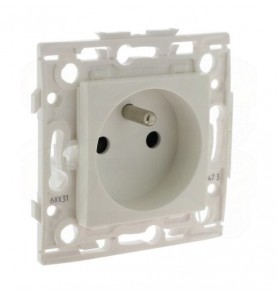 Arnould - 60131 -Prise 2P+T blanc lumière bornes auto fixation vis