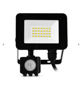 LUMOS SLIM II PROJECT 20W 4000K PLAT NOIR + DETECT IP65