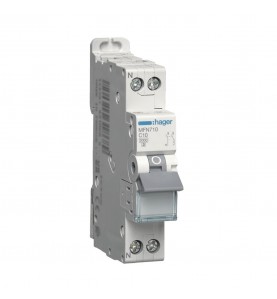 Hager - MFN710 - Disjoncteur 1P+N 3kA C10A 1 Module