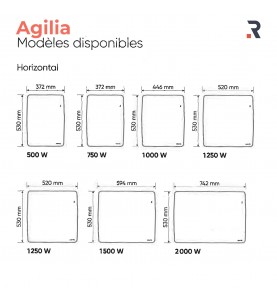 Atlantic - 503122 - Radiateur Agilia connecté horizontal 1000W blanc