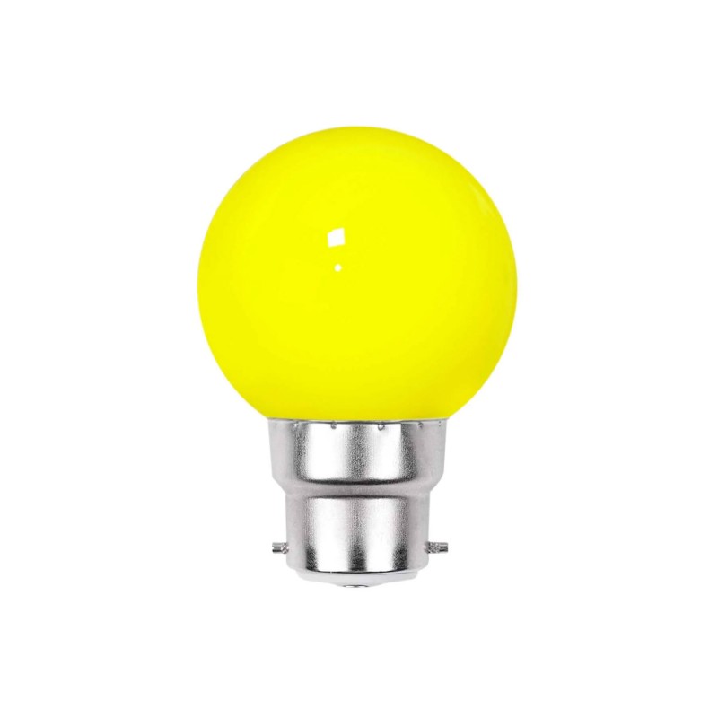 Ampoule LED Jaune B22 Incassable - Guirlandes guinguette - Culot baïonnette