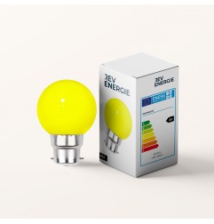 Ampoule LED Jaune B22 Incassable - Guirlandes guinguette - Culot baïonnette