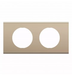 Plaque de finition Céliane 2 postes - Nickel Satiné - CP2102