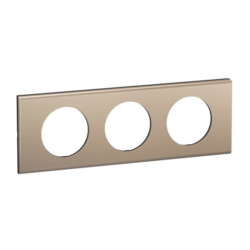Plaque de finition Céliane 3 postes - Nickel Satiné - CP2103