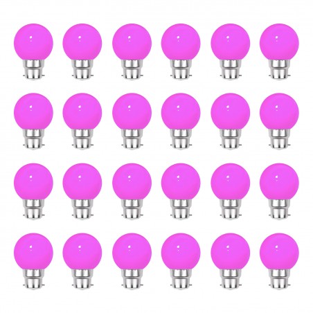 Revenergie | Lot 24 Ampoules LED Décorative B22 Rose 1W