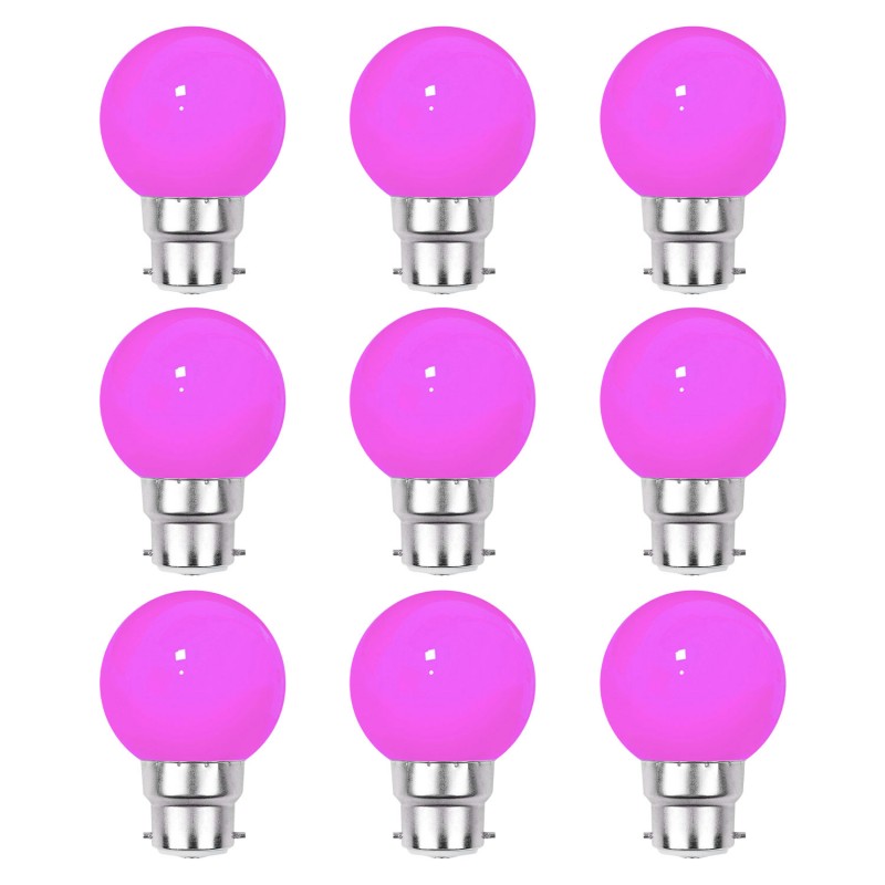 Revenergie | Lot de 9 Ampoules LED Décoratives B22 Rose 1W Incassables Revenergie | Lot de 9 Ampoules LED Décoratives B22 Rose 1W Incassables