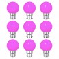 Revenergie | Lot de 9 Ampoules LED Décoratives B22 Rose 1W Incassables