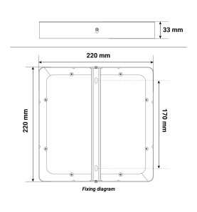 Plafonnier LED 220x220 mm -18W - 3000K blanc chaud - Carré