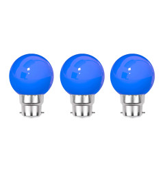 Rêvenergie | Lot de 3 ampoules bleues B22 Incassables avec culot en fer - Ampoules LED B22 - Rêvenergie