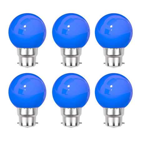 Lot de 6 ampoules bleues B22 Incassables