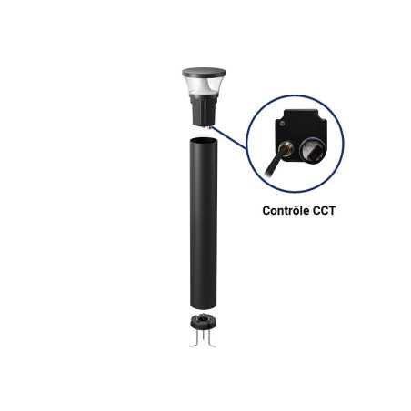 Potelet LED Miidex FUSAIN 25W CCT Noir 975mm