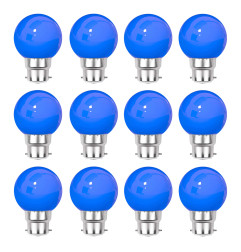 Rêvenergie | Lot de 12 ampoules bleues B22 Incassables avec culot en fer - Ampoules LED B22 - Rêvenergie