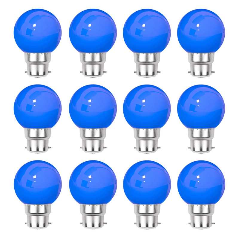 Lot de 12 ampoules bleues B22 Incassables Lot de 12 ampoules bleues B22 Incassables