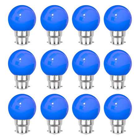 Lot de 12 ampoules bleues B22 Incassables