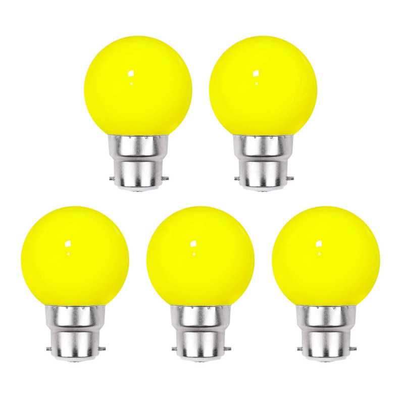 Lot de 5 ampoules Led Jaunes B22 Incassables - Guirlandes guinguette - Culot baïonnette