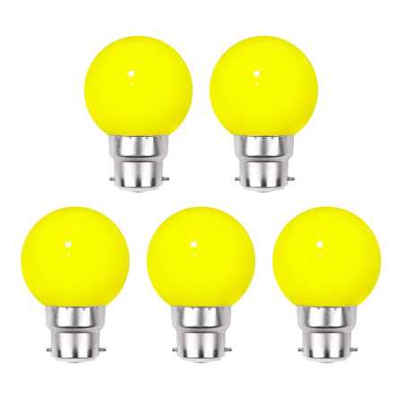 Lot de 5 ampoules jaunes B22 Incassables avec culot en fer - Ampoules LED B22 - Rêvenergie