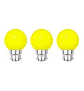 Lot de 3 ampoules jaunes B22 Incassables avec culot en fer - Ampoules LED B22 - Rêvenergie