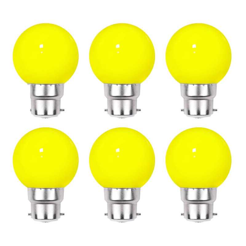Lot de 6 ampoules jaunes B22 Incassables avec culot en fer Lot de 6 ampoules jaunes B22 Incassables avec culot en fer