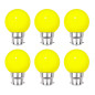 Lot de 6 ampoules jaunes B22 Incassables avec culot en fer Lot de 6 ampoules jaunes B22 Incassables avec culot en fer