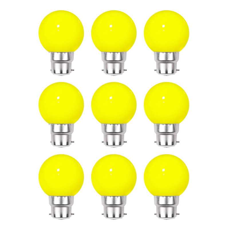 Lot de 9 ampoules jaunes B22 Incassables avec culot en fer