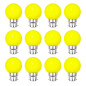 Lot de 12 ampoules Led Jaunes B22 Incassables - Guirlandes guinguette - Culot baïonnette