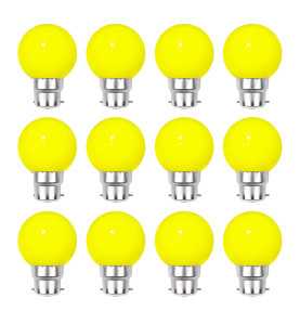 Lot de 12 ampoules Led Jaunes B22 Incassables - Guirlandes guinguette - Culot baïonnette
