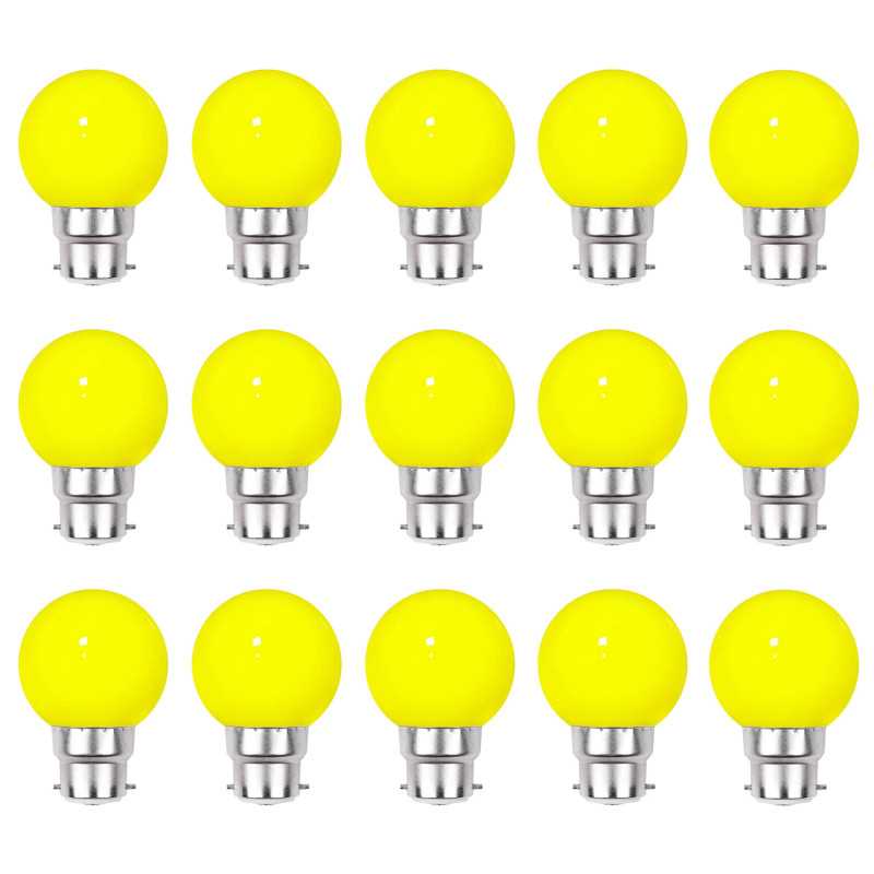 Lot de 15 ampoules jaunes B22 Incassables avec culot en fer