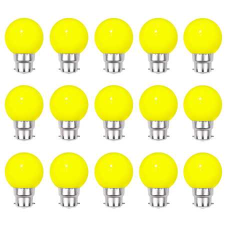 Lot de 15 ampoules jaunes B22 Incassables avec culot en fer